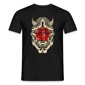 Masque de samouraï japonais - T-shirt homme - noir - Devant - AI Model Male 178 light (178cm)