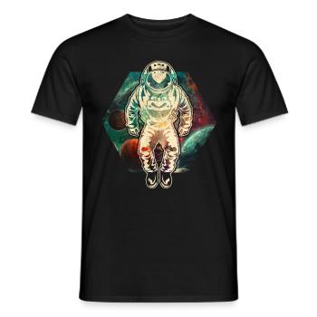 Astronaut im Weltraum - Männer T-Shirt - Schwarz - Vorne - AI Model Male 178 light (178cm)