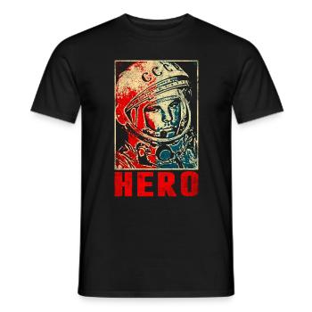 Youri Gagarine - Cosmonaute - T-shirt homme - noir - Devant - AI Model Male 178 light (178cm)