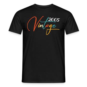 2005 vintage vintage cadeau d’anniversaire rétro - T-shirt homme - noir - Devant - AI Model Male 178 light (178cm)