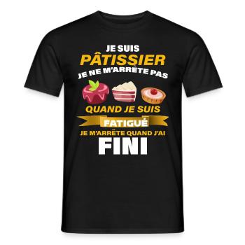 Homme Patissier Je Suis Pas Fatigué - T-shirt homme - noir - Devant - AI Model Male 178 light (178cm)