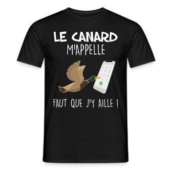 J'entends La Chasse Au Canard M'appeler - T-shirt homme - noir - Devant - AI Model Male 178 light (178cm)