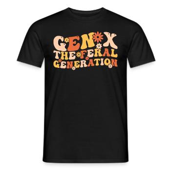 Gen X The Feral Generation Funny Generation X - T-shirt homme - noir - Devant - AI Model Male 178 light (178cm)