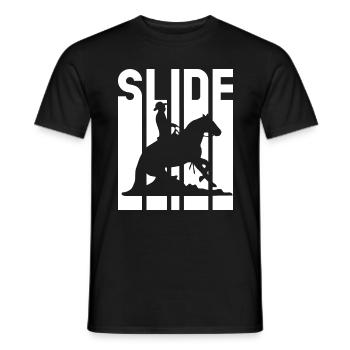 Sliding Stop Western Riding Reining Gift - Men's T-Shirt - black - Front - AI Model Male 178 light (178cm)