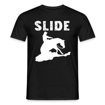 Sliding Stop Western Riding Reining Gift - Men's T-Shirt - black - Front - AI Model Male 178 light (178cm)