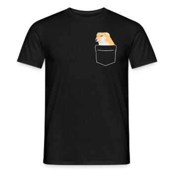 Pocket Cheems the Doge Shiba Inu Meme Geschenk - Männer T-Shirt - Schwarz - Vorne - AI Model Male 178 light (178cm)
