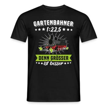 Gartenbahn Eisenbahn Garten Spur G Modelleisenbahn - Männer T-Shirt - Schwarz - Vorne - AI Model Male 178 light (178cm)