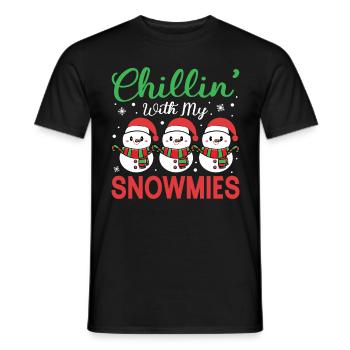 Chillin avec mes snowmies Drôle de Noël - T-shirt homme - noir - Devant - AI Model Male 178 light (178cm)