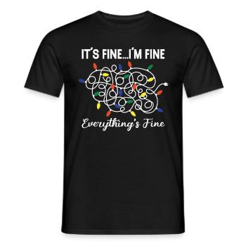 C’est bien je vais bien Tout va bien Noël Li - T-shirt homme - noir - Devant - AI Model Male 178 light (178cm)