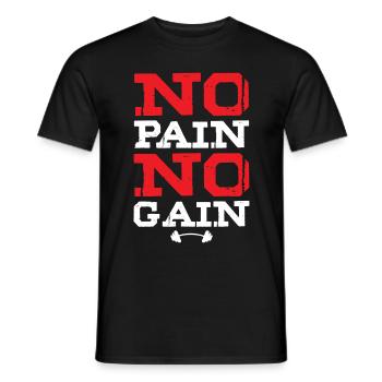 Pas de douleur Pas de gain Gym Entraînement physique - T-shirt homme - noir - Devant - AI Model Male 178 light (178cm)