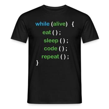 Python Coding Software Developer - Men's T-Shirt - black - Front - AI Model Male 178 light (178cm)