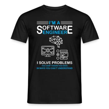 I'm a Software Engineer Software Developer - Men's T-Shirt - black - Front - AI Model Male 178 light (178cm)