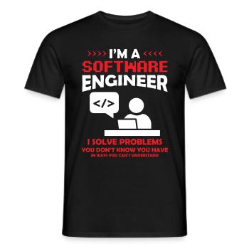 Je suis un ingénieur logiciel développeur de logiciels - T-shirt homme - noir - Devant - AI Model Male 178 light (178cm)