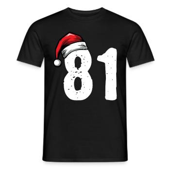 81 Number Christmas - Men's T-Shirt - black - Front - AI Model Male 178 light (178cm)