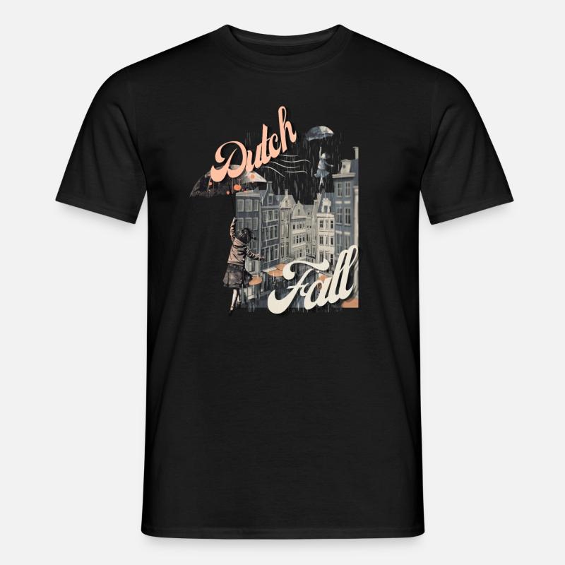 Niederländisches Herbstdesign - Männer T-Shirt - Schwarz