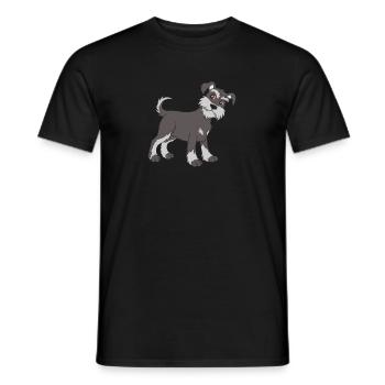 Schnauzer chiot - T-shirt homme - noir - Devant - AI Model Male 178 light (178cm)