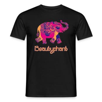 Elefant Mandala Zeichnung schön bunt - Männer T-Shirt - Schwarz - Vorne - AI Model Male 178 light (178cm)