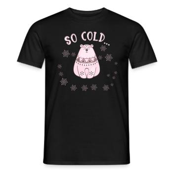 Noël ours neige si froide Noël - T-shirt homme - noir - Devant - AI Model Male 178 light (178cm)