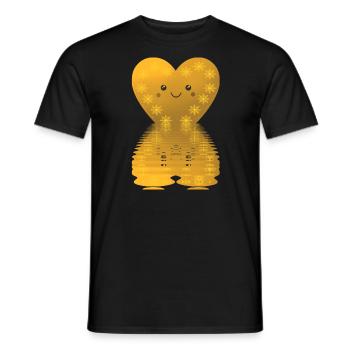 Coeur reflétant des étoiles d'amour Noël - T-shirt homme - noir - Devant - AI Model Male 178 light (178cm)