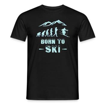 Ski Evolution est né pour skieur - T-shirt homme - noir - Devant - AI Model Male 178 light (178cm)