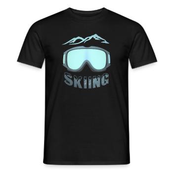 Ski goggles glasses skier snow - Men's T-Shirt - black - Front - AI Model Male 178 light (178cm)
