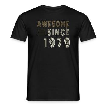 Awesome Since 1979 Geburtstag Spruch - Männer T-Shirt - Schwarz - Vorne - AI Model Male 178 light (178cm)