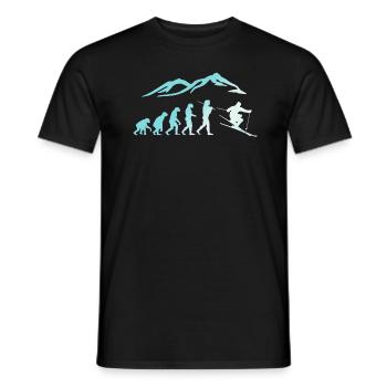 Ski Evolution Skifahrer Schnee Winter - Männer T-Shirt - Schwarz - Vorne - AI Model Male 178 light (178cm)