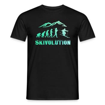 Ski Evolution Skifahrer Schnee Winter - Männer T-Shirt - Schwarz - Vorne - AI Model Male 178 light (178cm)