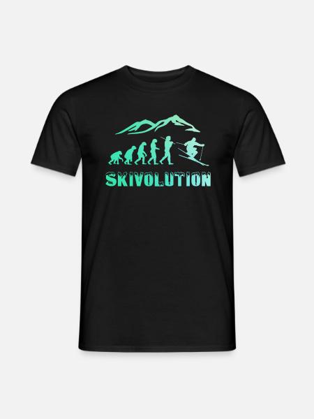 Evolution skieur neige hiver - T-shirt homme - noir