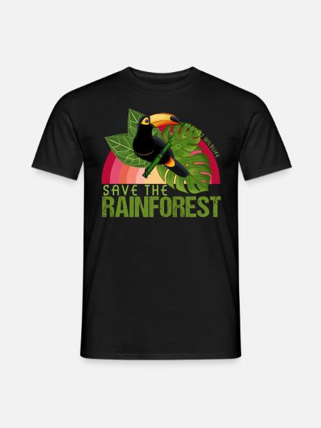 Rettet den Regenwald Umweltschutz Tukan - Männer T-Shirt - Schwarz
