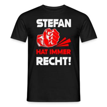 Stefan Spruch T-shirt cooles Geschenk - Männer T-Shirt - Schwarz - Vorne - AI Model Male 178 light (178cm)