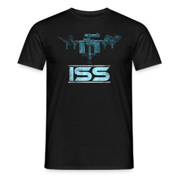 International Space Station ISS - Men's T-Shirt - black - Front - AI Model Male 178 light (178cm)