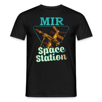 Raumstation Mir - Männer T-Shirt - Schwarz - Vorne - AI Model Male 178 light (178cm)