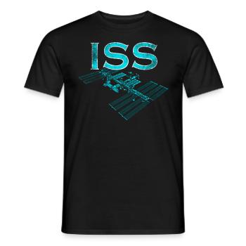 International Space Station ISS - Men's T-Shirt - black - Front - AI Model Male 178 light (178cm)