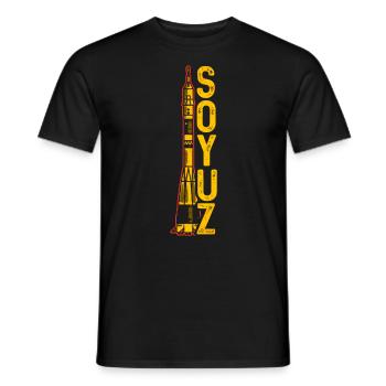 Soyuz Rocket Soviet Union - Men's T-Shirt - black - Front - AI Model Male 178 light (178cm)