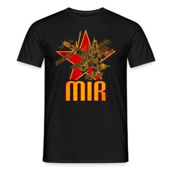 Mir Space Station - Men's T-Shirt - black - Front - AI Model Male 178 light (178cm)