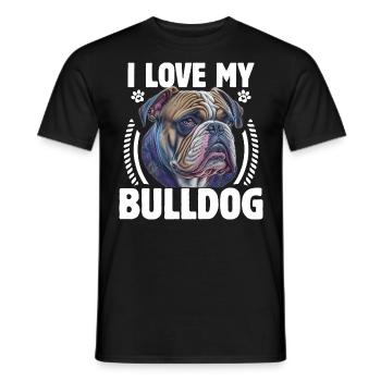 J’aime mon bouledogue anglais - T-shirt homme - noir - Devant - AI Model Male 178 light (178cm)