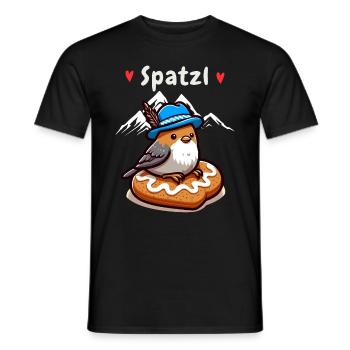 Bayern Spatzl Bleu-Blanc Montagnes Pain D’épice Coeur Drôle - T-shirt homme - noir - Devant - AI Model Male 178 light (178cm)