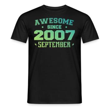 September 2007 Birthday Gift September 2007 - Men's T-Shirt - black - Front - AI Model Male 178 light (178cm)