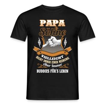 Papa & Söhne - Männer T-Shirt - Schwarz - Vorne - AI Model Male 178 light (178cm)