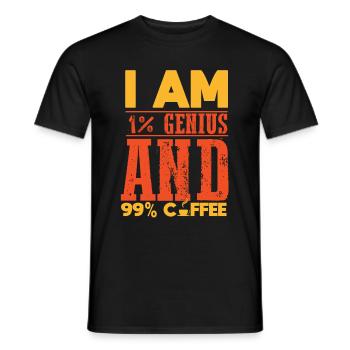 Kaffee Koffein Genie Witz lustiges Geschenk Shirt - Männer T-Shirt - Schwarz - Vorne - AI Model Male 178 light (178cm)