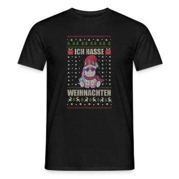 Cadeau de Noël moche anti licorne de Noël - T-shirt homme - noir - Devant - AI Model Male 178 light (178cm)