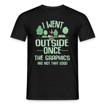 Gamer à l’extérieur graphiques pause résolution blague cadeau - T-shirt homme - noir - Devant - AI Model Male 178 light (178cm)