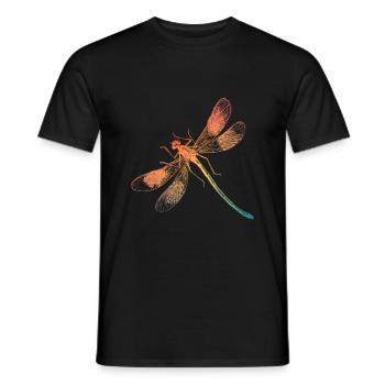 Bunte Regenbogen Libelle - Männer T-Shirt - Schwarz - Vorne - AI Model Male 178 light (178cm)
