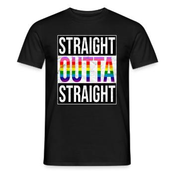Straight outta Gay Pride LGBT Regenbogenfahne - Männer T-Shirt - Schwarz - Vorne - AI Model Male 178 light (178cm)