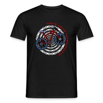 Hätte Hätte Fahrradkette Funny German Bike Saying - Men's T-Shirt - black - Front - AI Model Male 178 light (178cm)