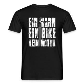 Ein Mann Bike kein Motor Fahrrad Mountainbike MTB - Männer T-Shirt - Schwarz - Vorne - AI Model Male 178 light (178cm)