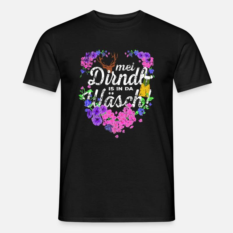 Mei Dirndl is in da Wäsch Dirndl - Men’s T-shirt - black
