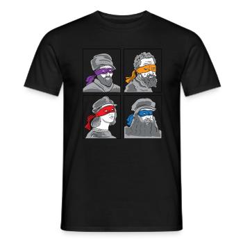 Leonardo Donatello Michelangelo Raphael gift - Men's T-Shirt - black - Front - AI Model Male 178 light (178cm)