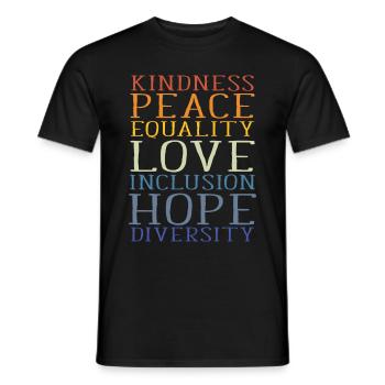 Peace Equalitiy Inclusion Diversity I Social Quote - Men's T-Shirt - black - Front - AI Model Male 178 light (178cm)